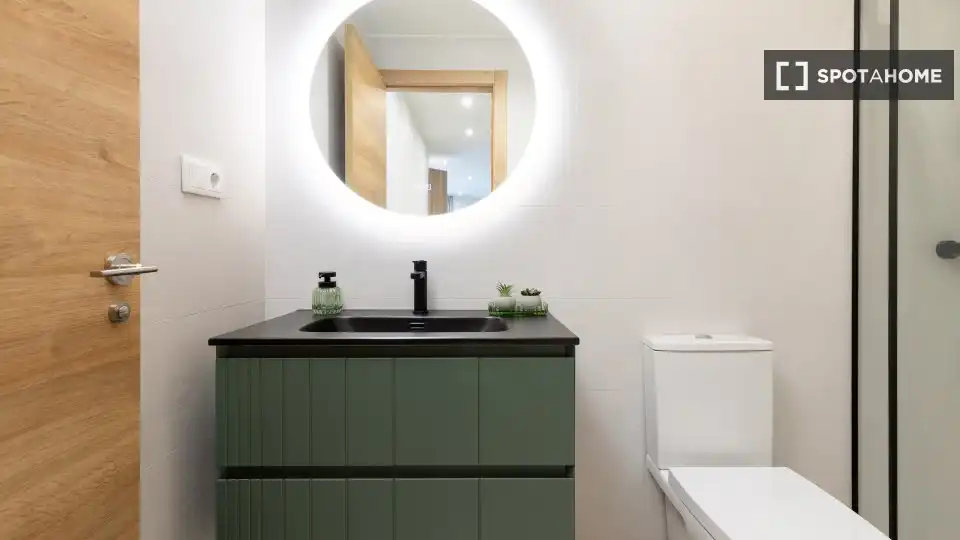 Baño de Estudio para compartir en Valencia con Aire acondicionado, Terraza y Amueblado