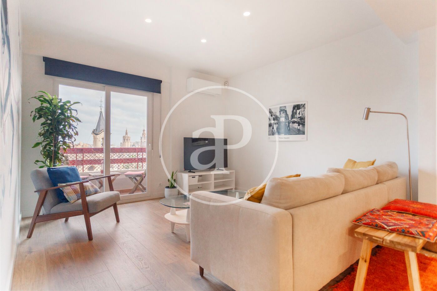 Living room of Flat to rent in  Valencia Capital  with Air Conditioner, Heating and Furnished