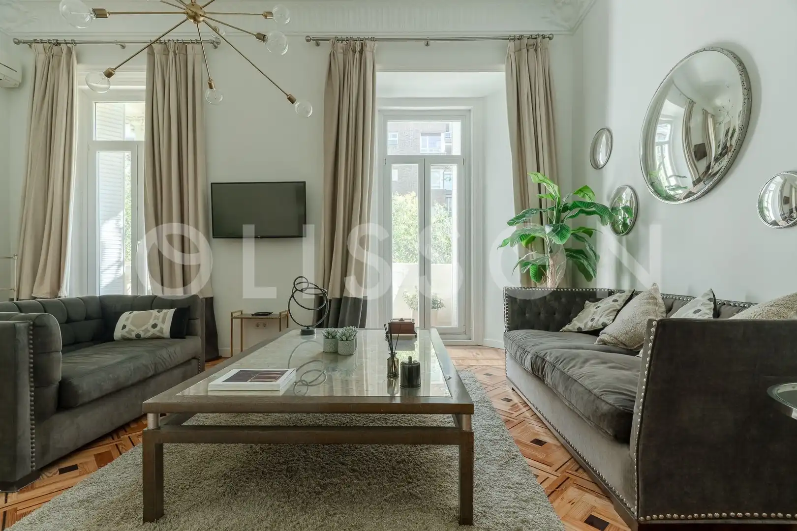 Wohnzimmer von Wohnung zur Miete in Madrid mit Klimaanlage, Heizung und Möbliert