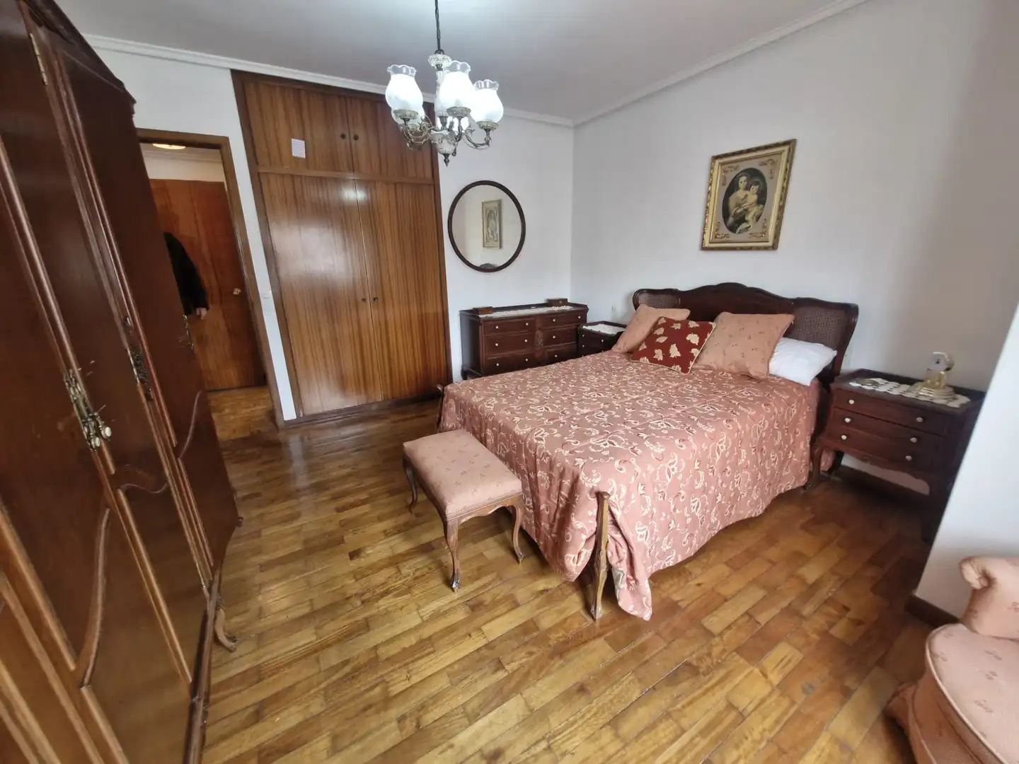 Bedroom of Flat for sale in Ourense Capital   with Heating, Parquet flooring and Terrace