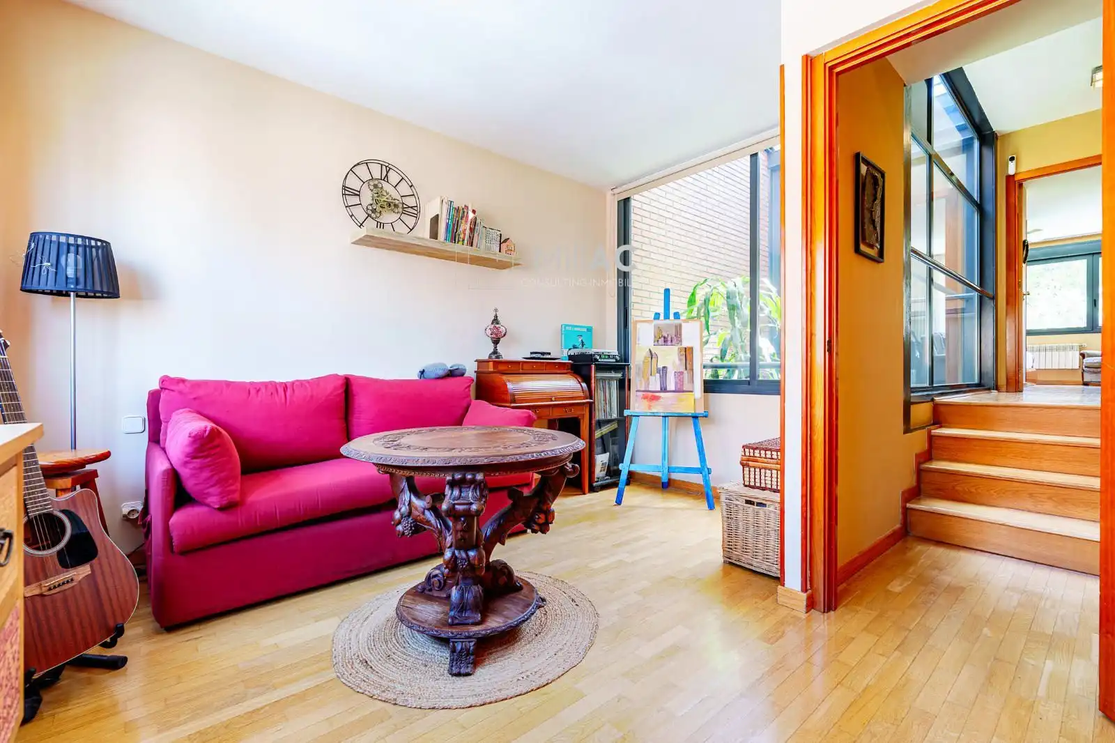 Sala de estar de Casa adosada en venta en Madrid con Aire acondicionado, Calefacción y Jardín privado