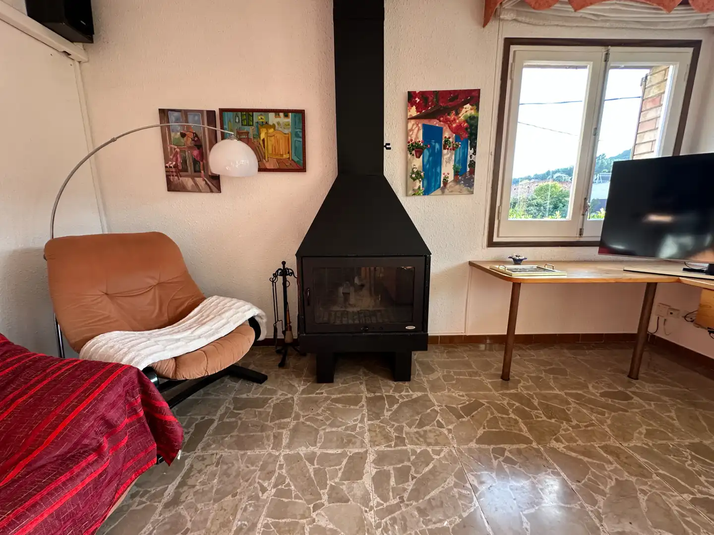 Wohnzimmer von Einfamilien-Reihenhaus zum Verkauf in Pallejà mit Klimaanlage, Heizung und Privatgarten