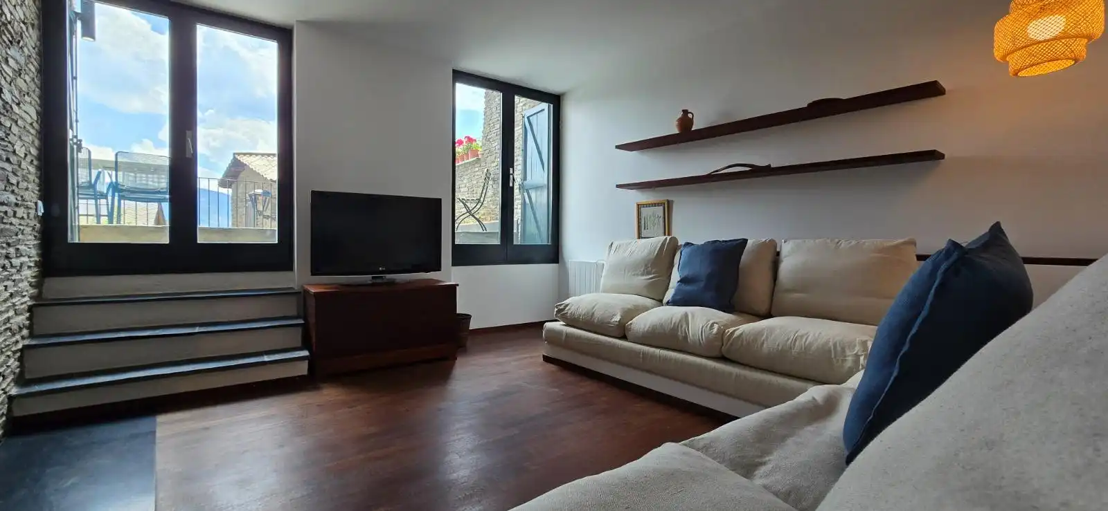 Wohnzimmer von Maisonette zur Miete in Bolvir mit Heizung, Parkett und Terrasse