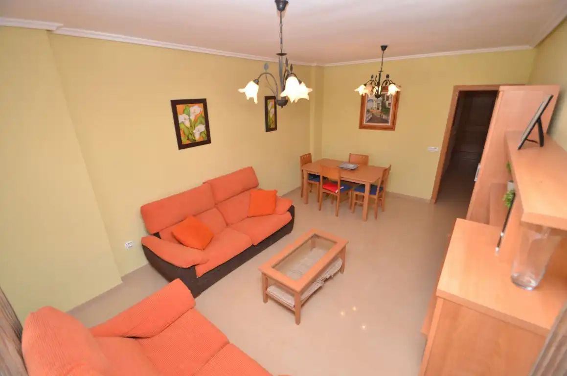 Sala de estar de Piso de alquiler en Roquetas de Mar con Terraza, Amueblado y Piscina comunitaria
