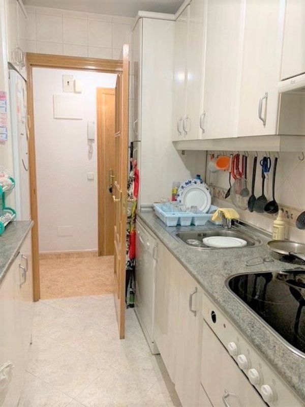 Kitchen of Flat for sale in  Madrid Capital  with Heating and Furnished