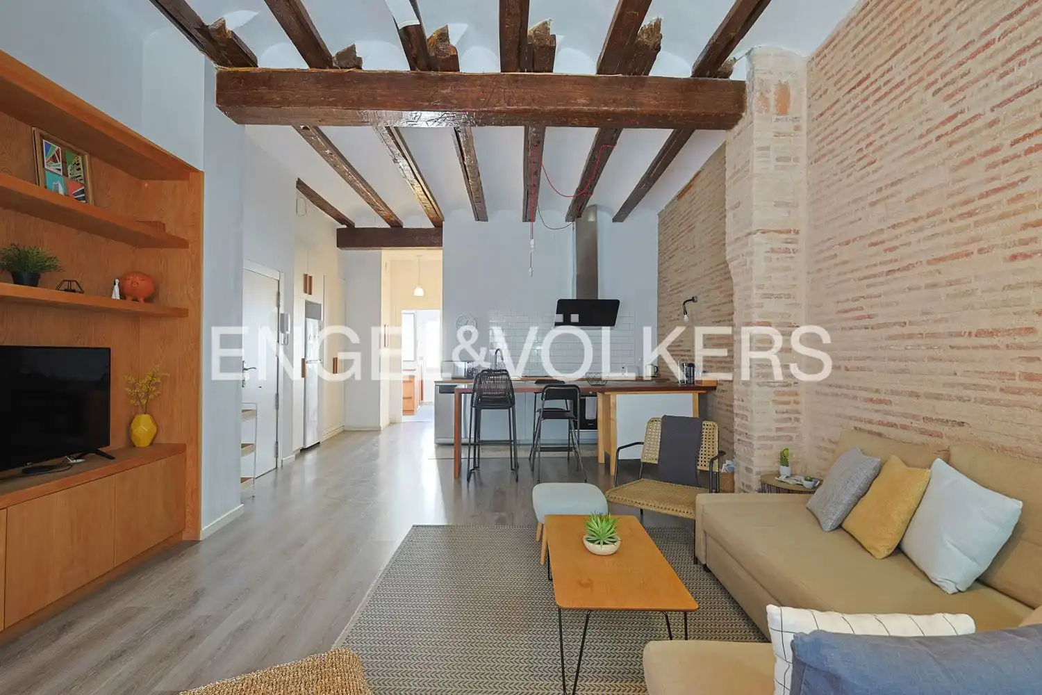 Living room of Flat for rent in Valencia  with Air Conditioner, Heating and Parquet flooring