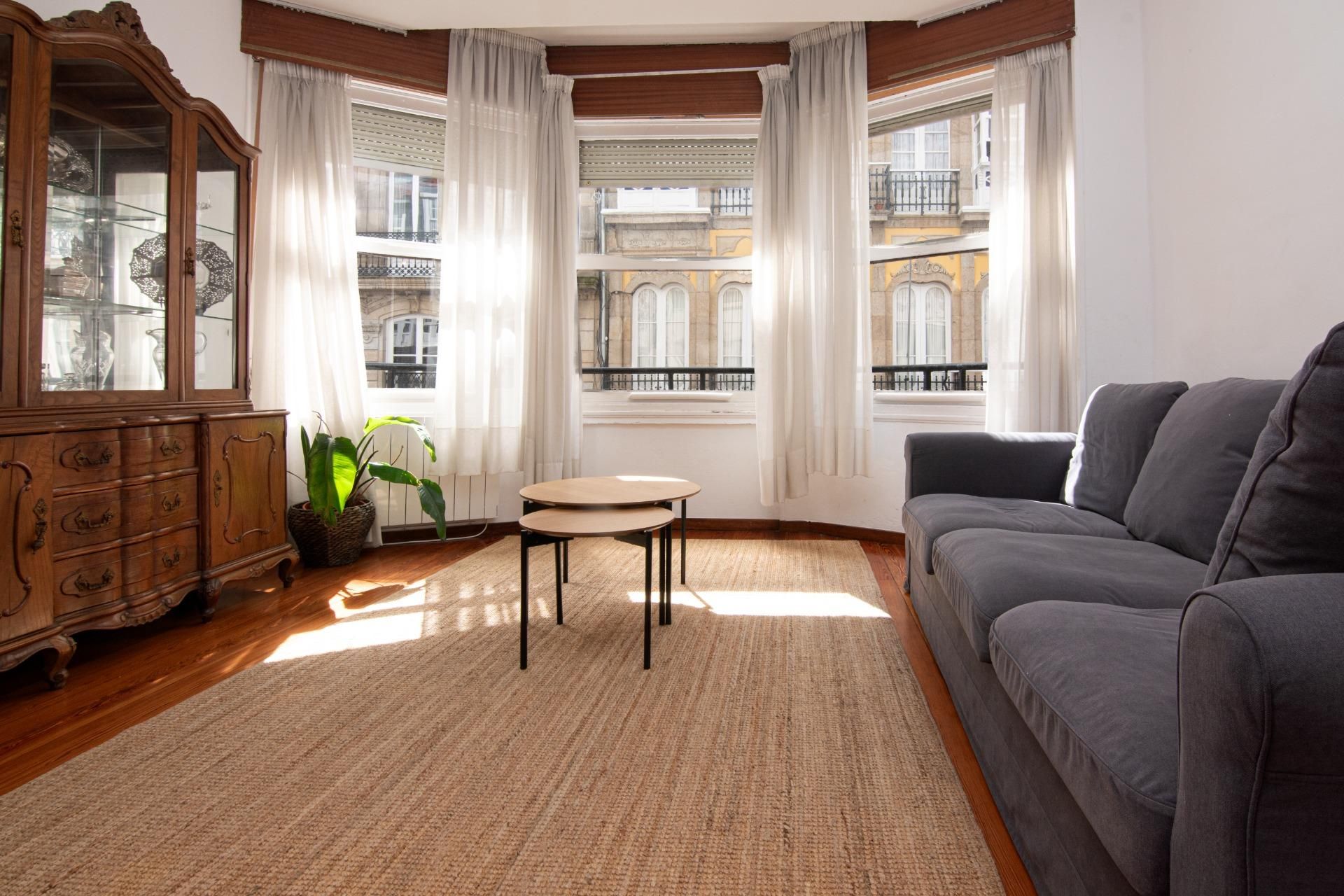 Living room of Flat for sale in A Coruña Capital   with Parquet flooring