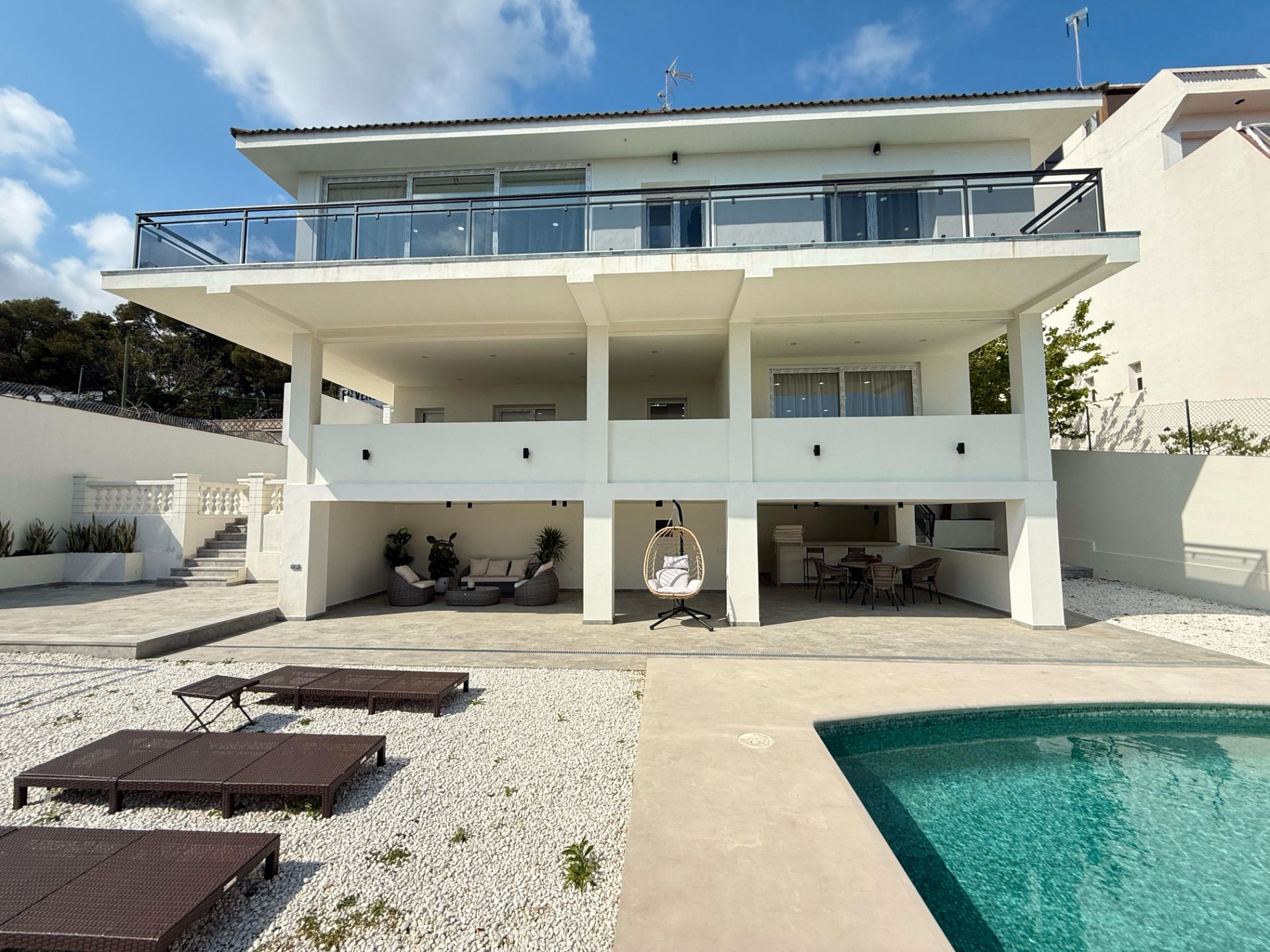 Exterior view of House or chalet for sale in Castelldefels  with Air Conditioner, Heating and Private garden