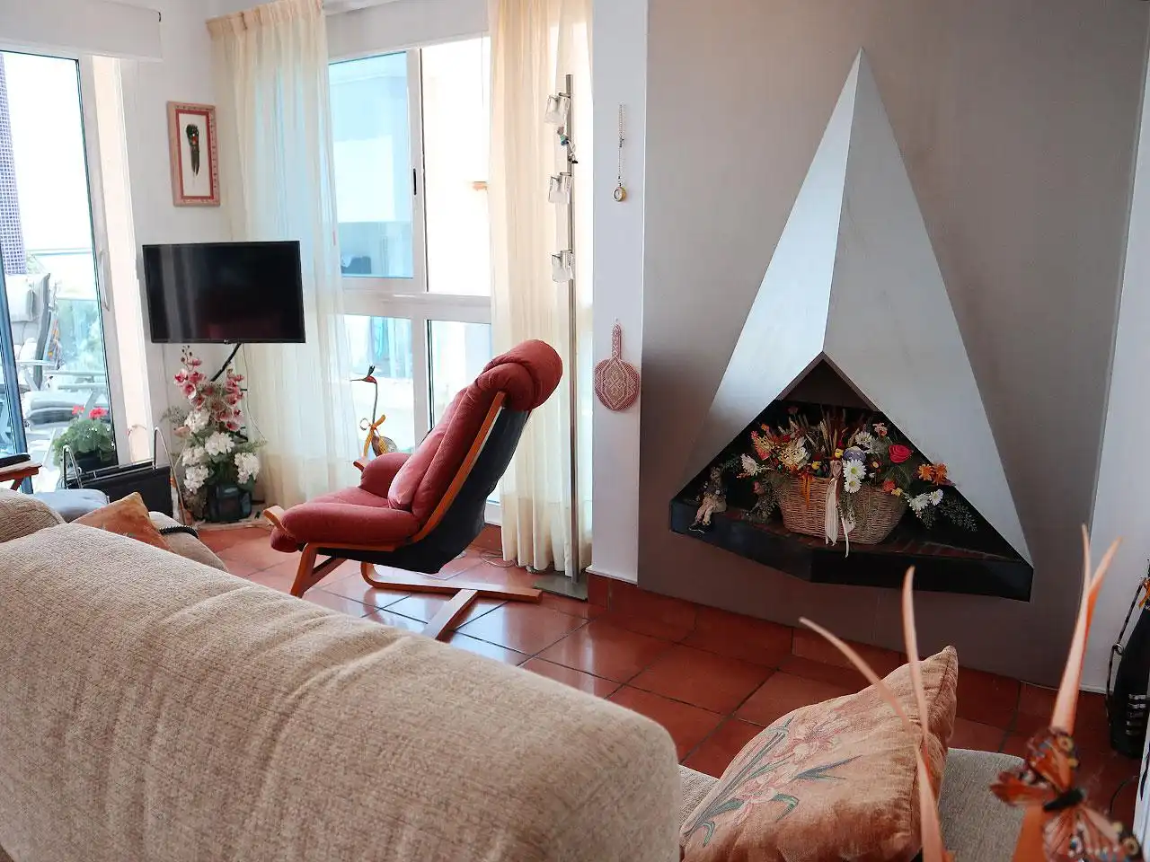 Sala d'estar de Dúplex en venda en Alcanar amb Aire condicionat, Terrassa i Moblat