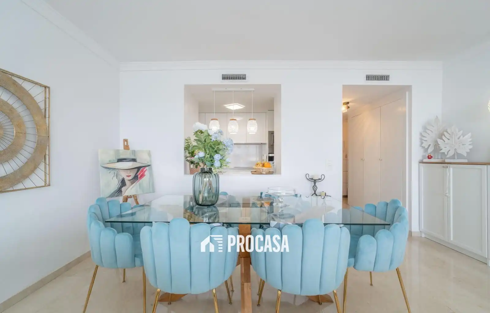 Esszimmer von Wohnung zum Verkauf in Empuriabrava mit Klimaanlage, Heizung und Terrasse