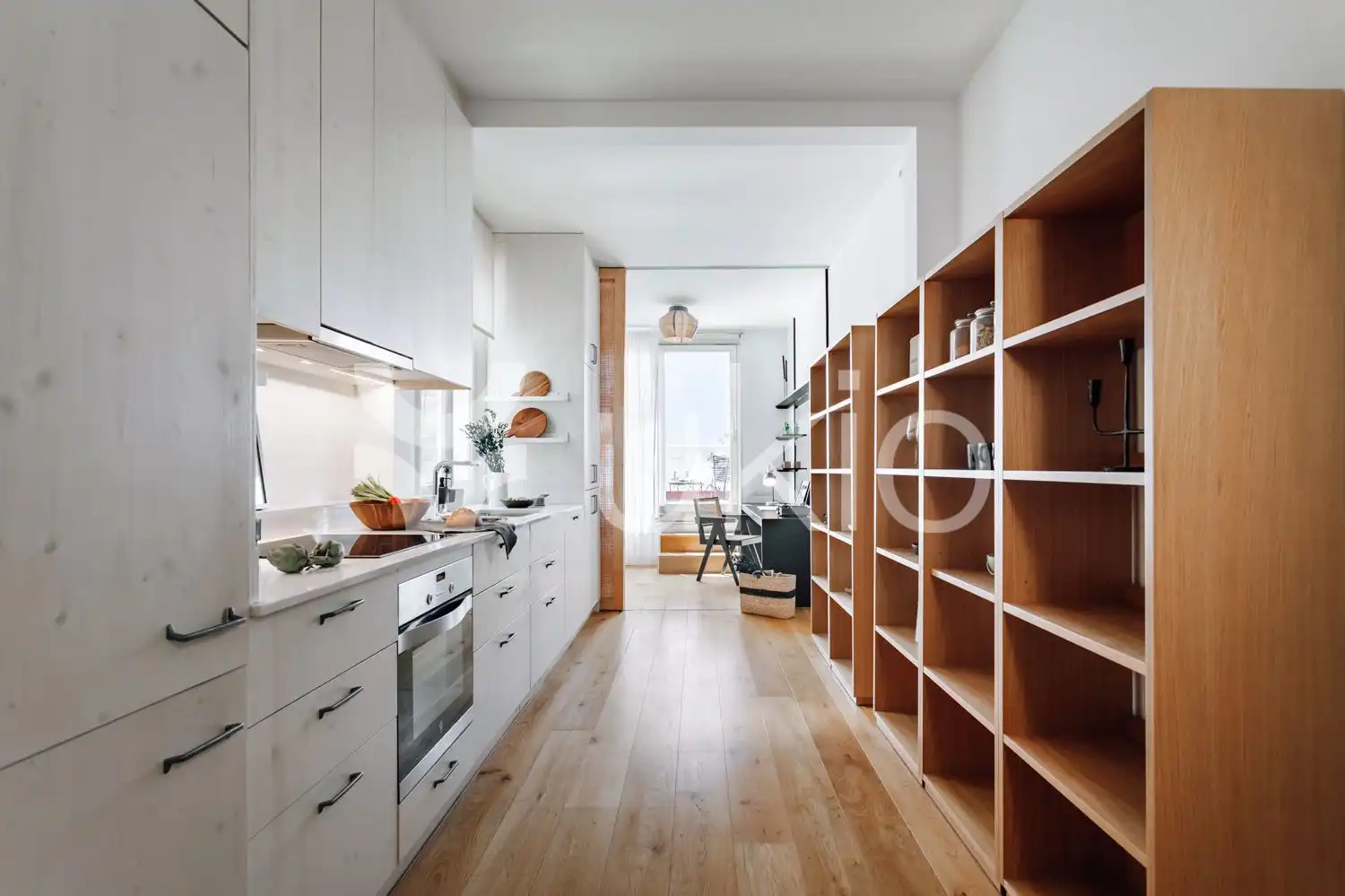 Cocina de Apartamento de alquiler en Barcelona con Aire acondicionado, Calefacción y Terraza