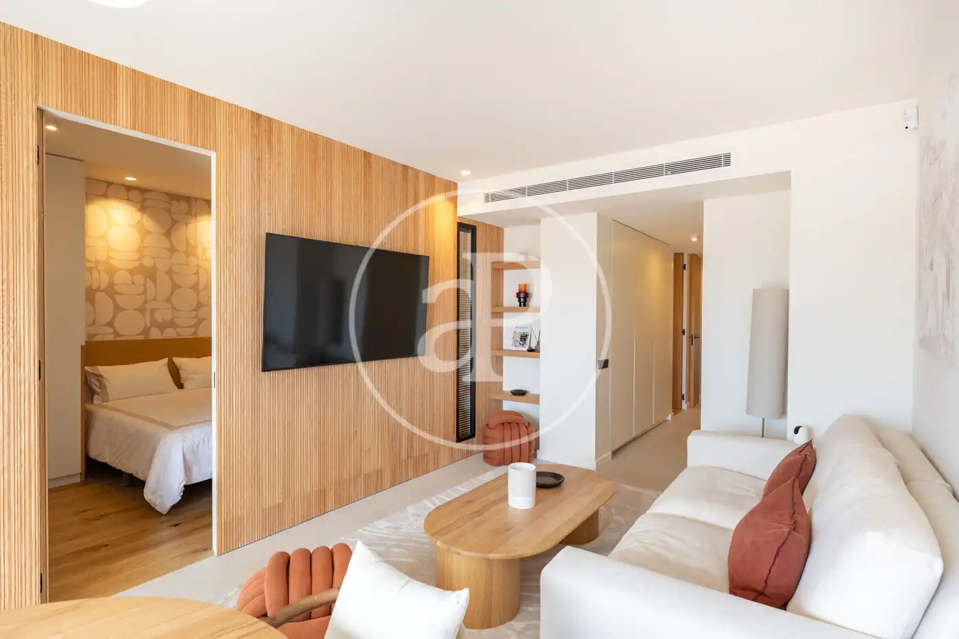 Wohnzimmer von Wohnung zum Verkauf in Barcelona mit Klimaanlage, Heizung und Terrasse