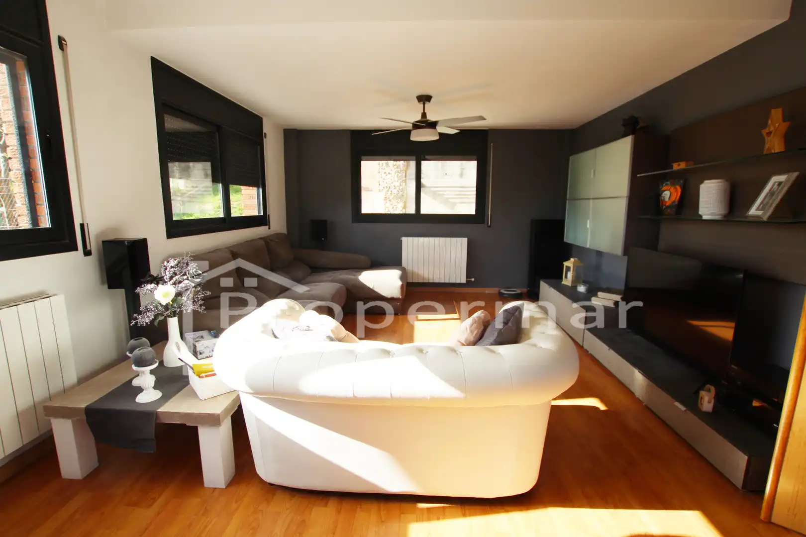 Wohnzimmer von Haus oder Chalet zum Verkauf in Sant Antoni de Vilamajor mit Klimaanlage, Heizung und Privatgarten