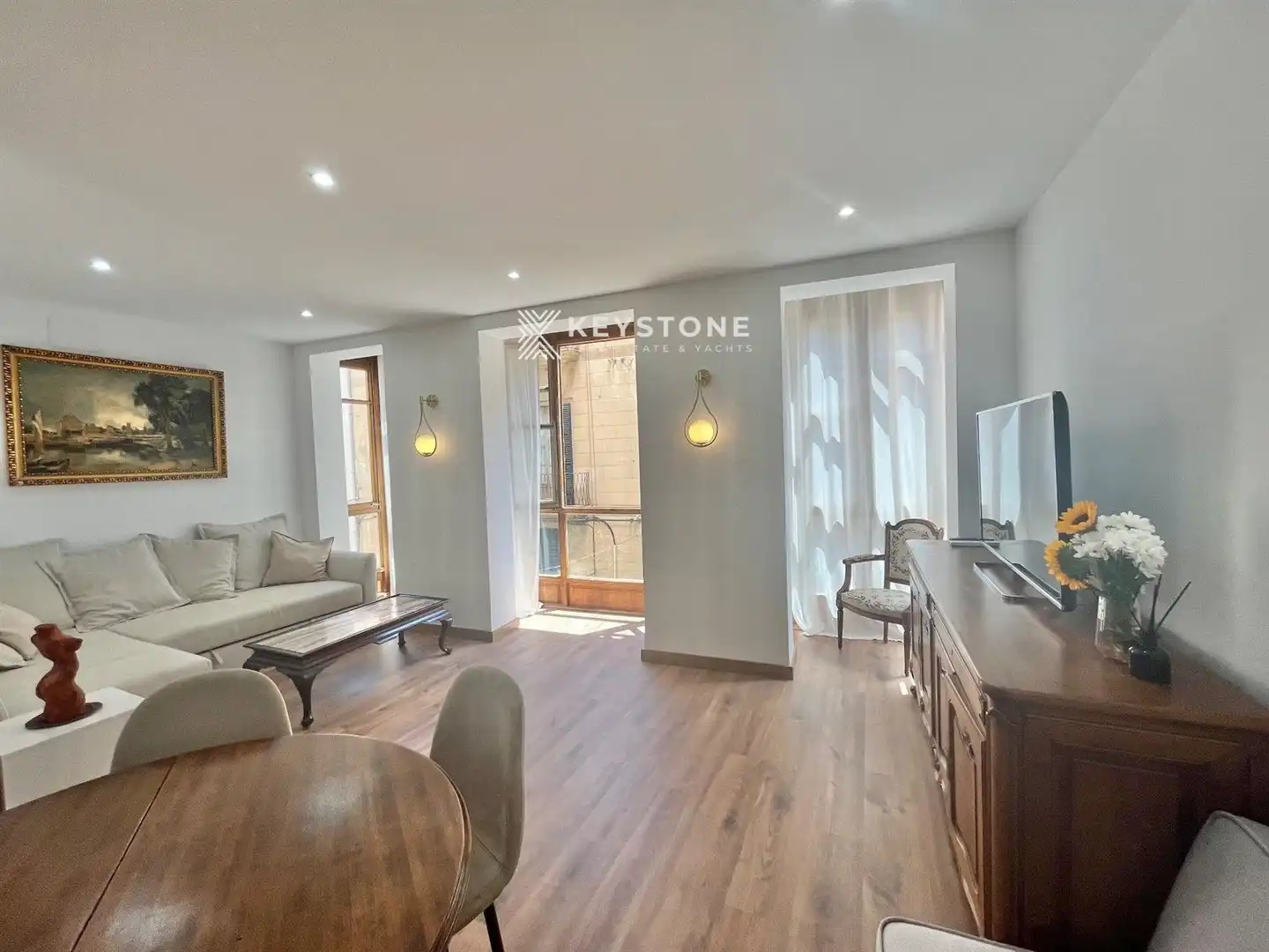 Living room of Flat for sale in  Palma de Mallorca  with Air Conditioner, Heating and Parquet flooring