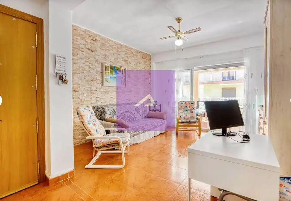 Sala d'estar de Apartament en venda en Sueca amb Terrassa, Moblat i Balcó