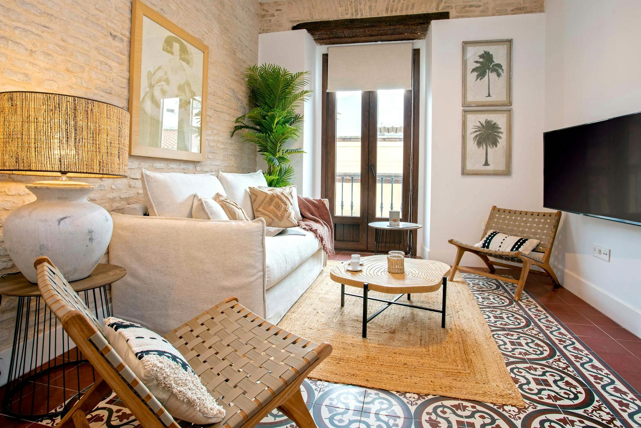 Sala d'estar de Pis de lloguer en  Sevilla Capital amb Aire condicionat, Calefacció i Rentadora