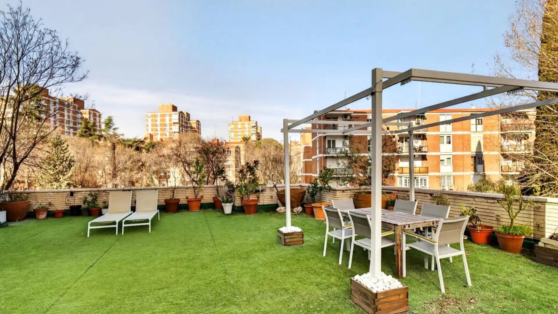 Terrace of Flat for sale in  Madrid Capital  with Heating, Private garden and Terrace