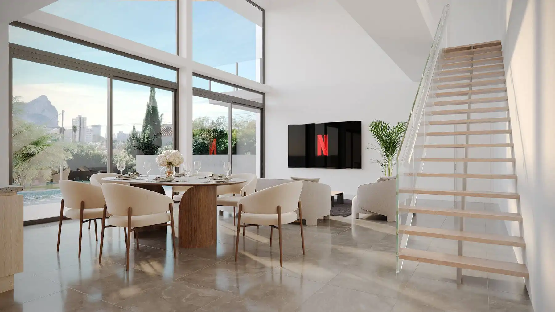 Sala d'estar de Casa o xalet en venda en Calpe / Calp amb Aire condicionat, Calefacció i Terrassa
