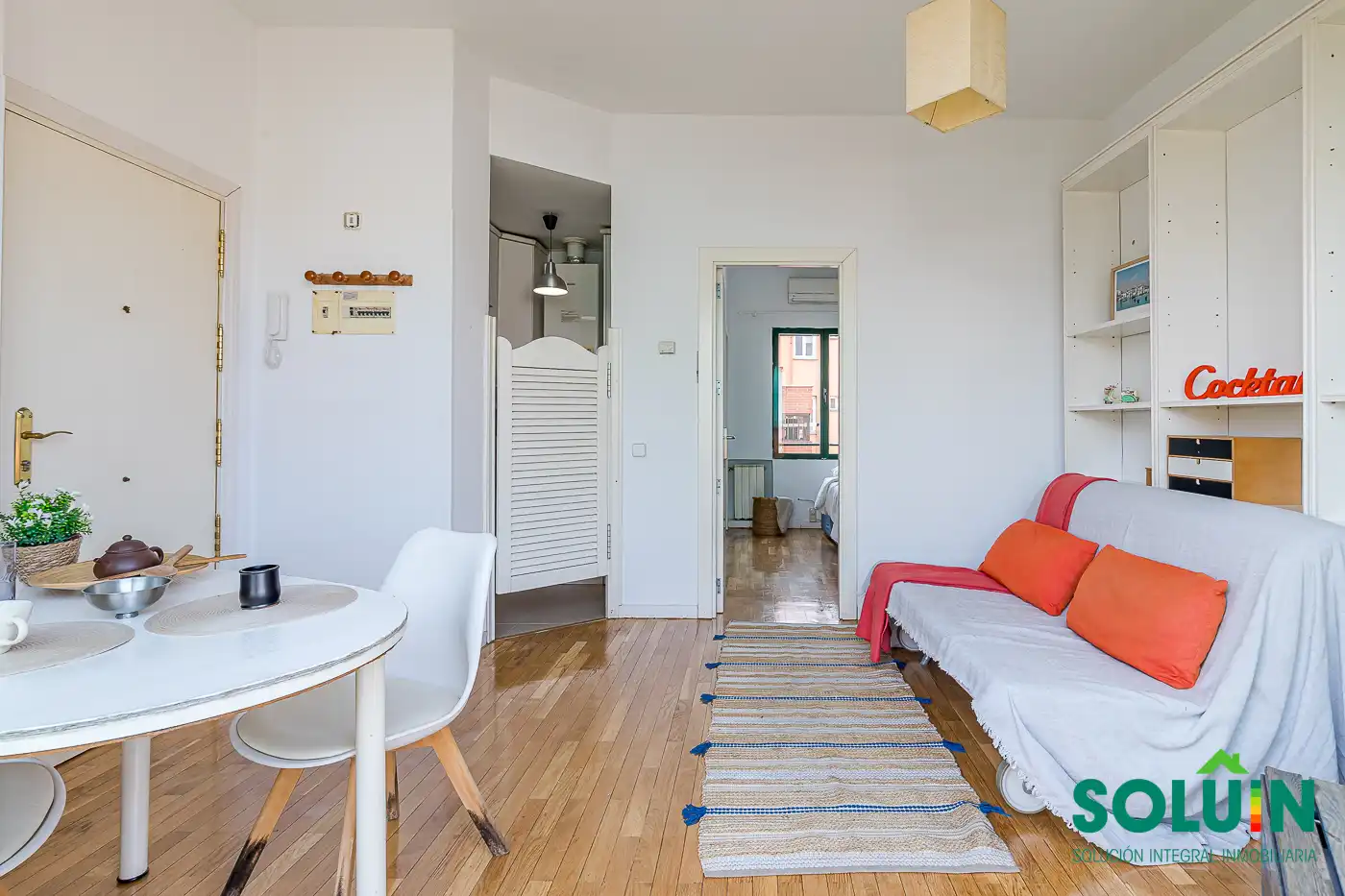 Wohnzimmer von Dachboden zur Miete in Madrid mit Klimaanlage, Heizung und Parkett