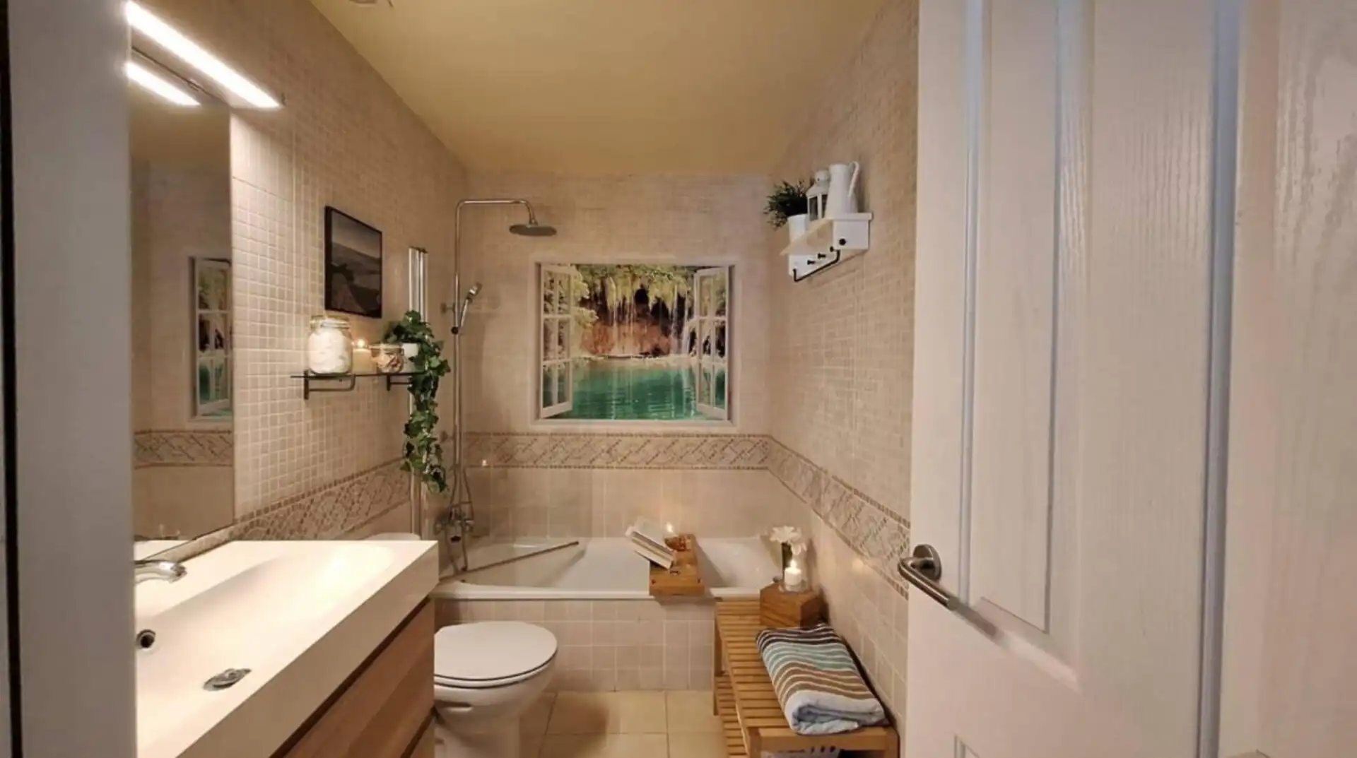 Baño de Dúplex de alquiler en Begur con Aire acondicionado, Calefacción y Terraza
