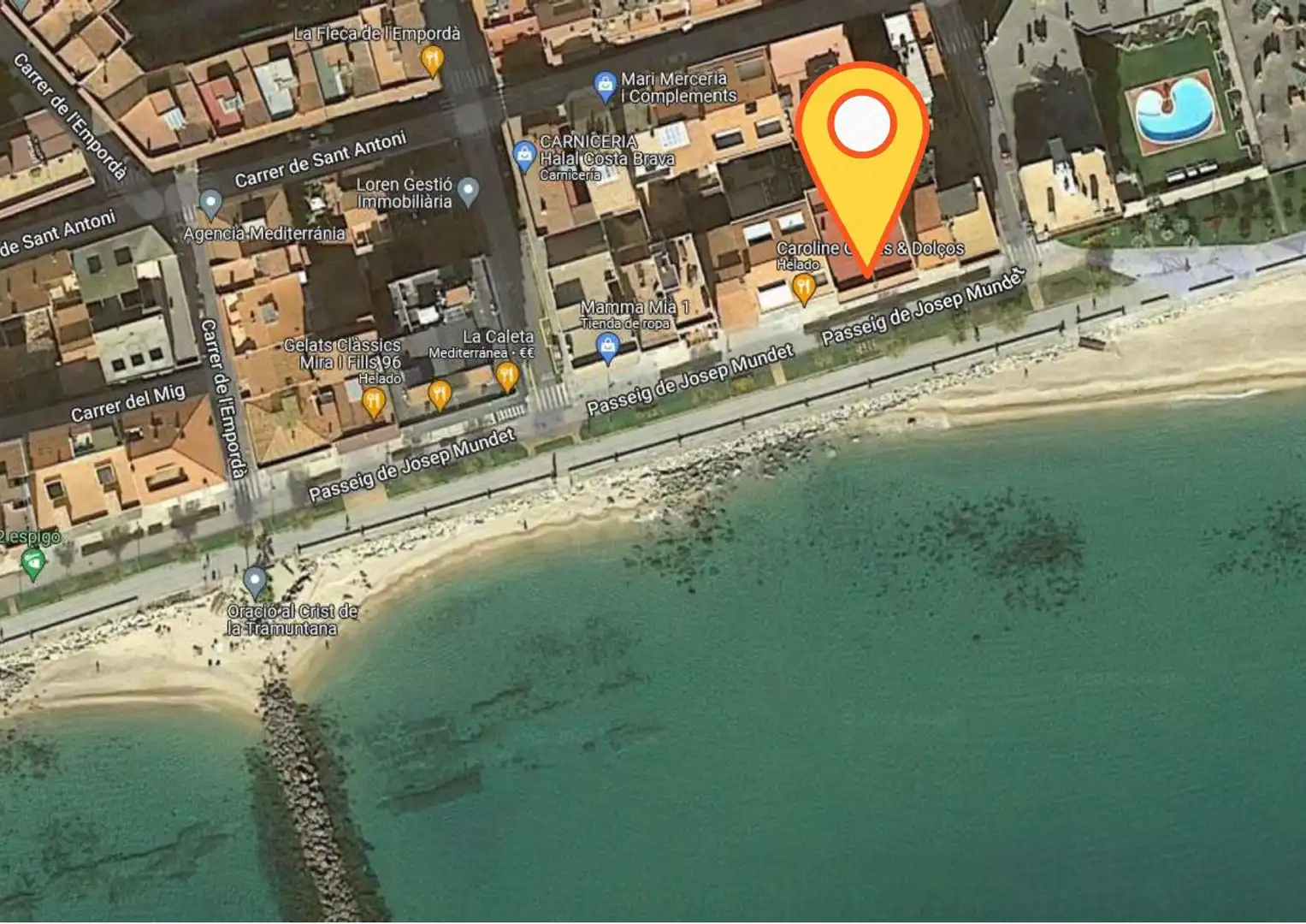 Außenansicht von Dachboden zur Miete in Calonge i Sant Antoni mit Klimaanlage, Heizung und Terrasse