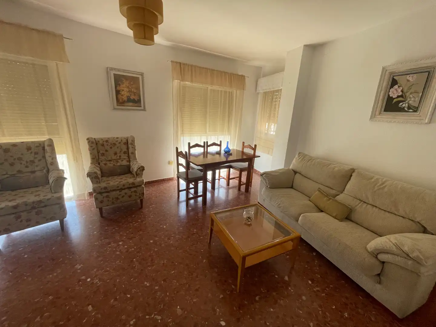 Living room of Flat for rent in Almendralejo  with Air Conditioner, Furnished and Washing machine