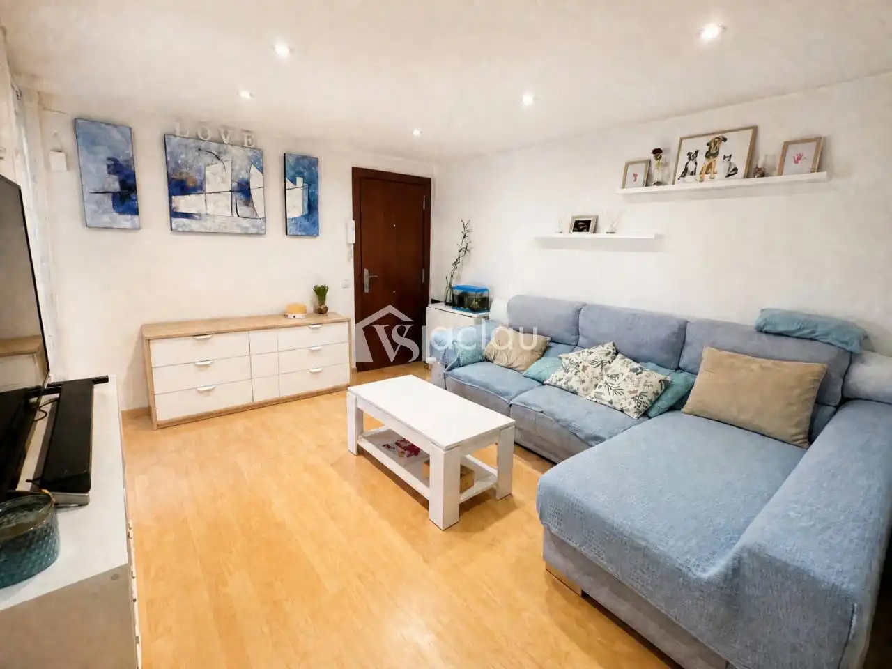 Sala de estar de Piso en venta en Olesa de Montserrat con Aire acondicionado y Parquet