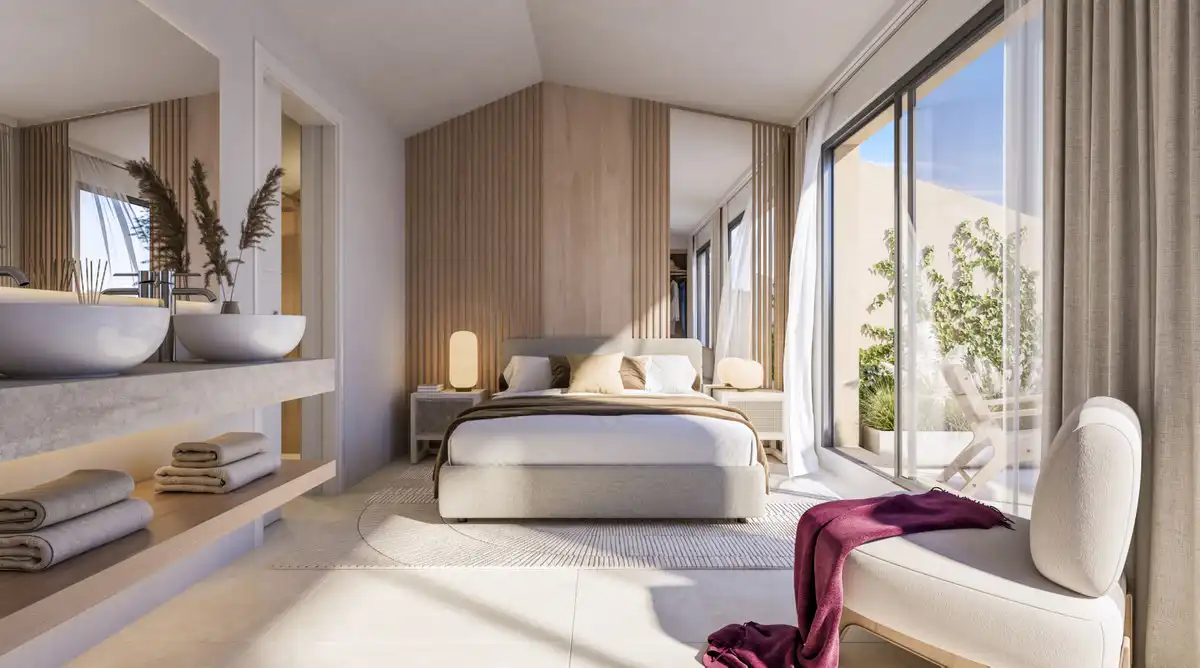 Dormitori de Apartament en venda en Benalmádena amb Aire condicionat, Jardí privat i Terrassa