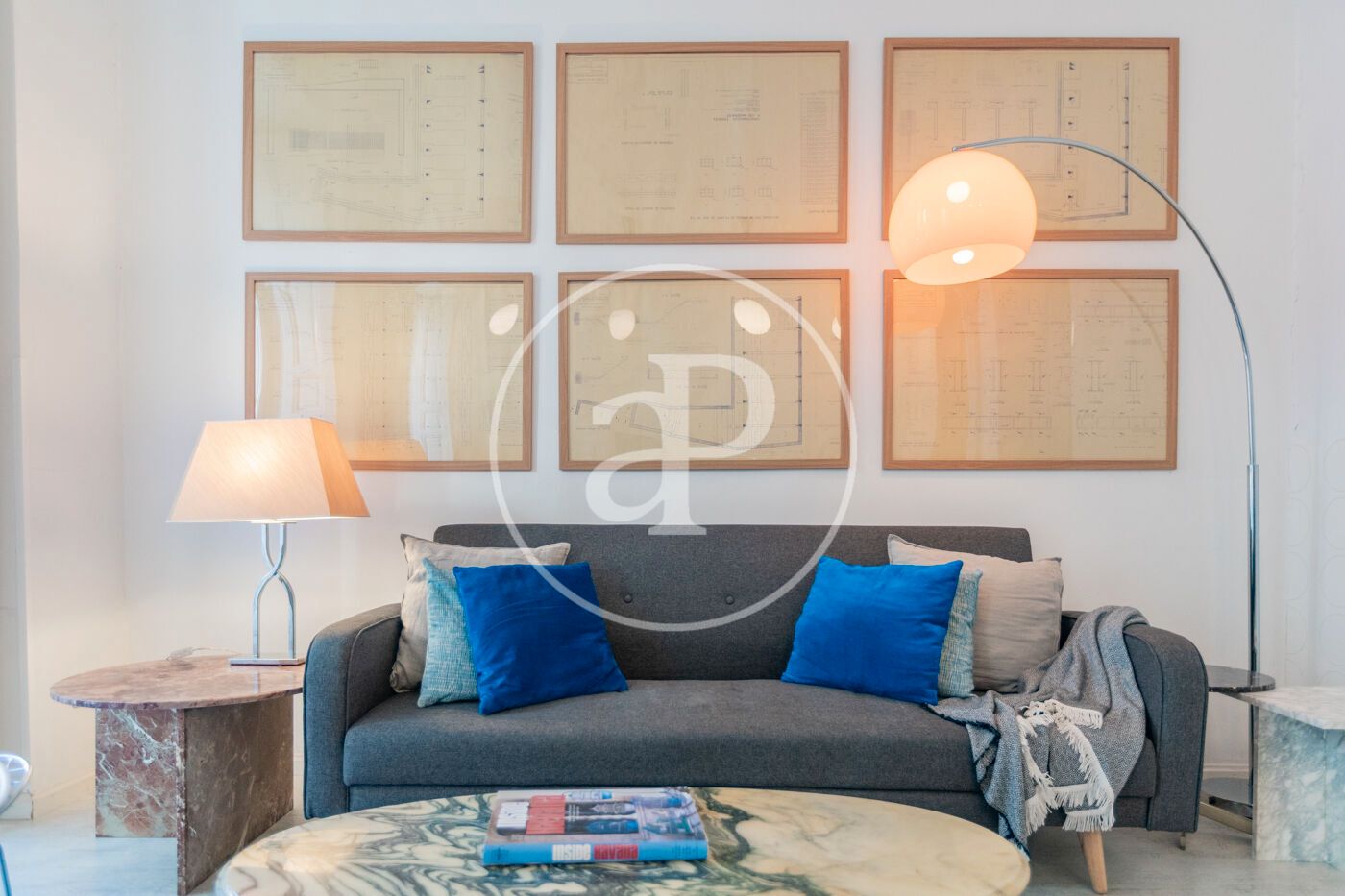 Sala d'estar de Pis de lloguer en  Madrid Capital amb Aire condicionat, Calefacció i Moblat