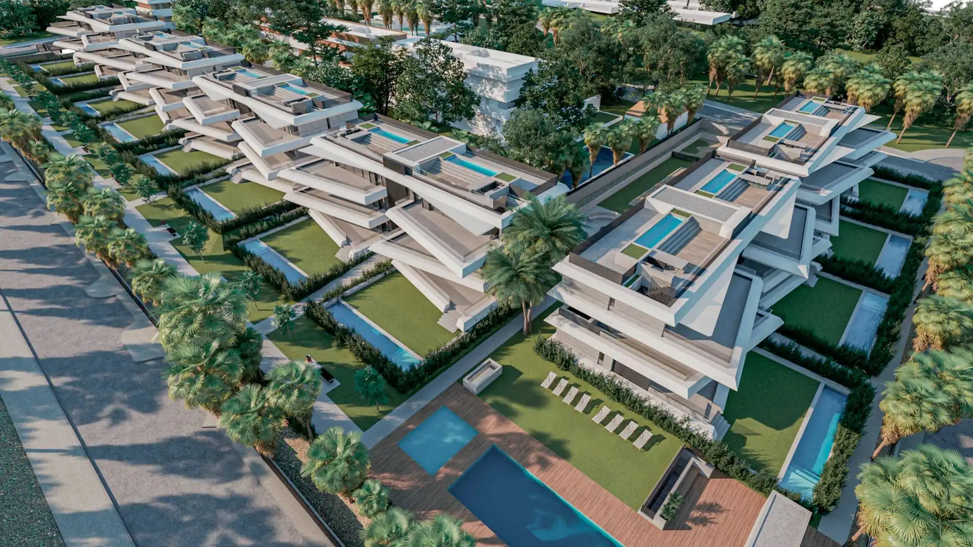 Vista exterior de Àtic en venda en Estepona amb Aire condicionat, Jardí privat i Terrassa