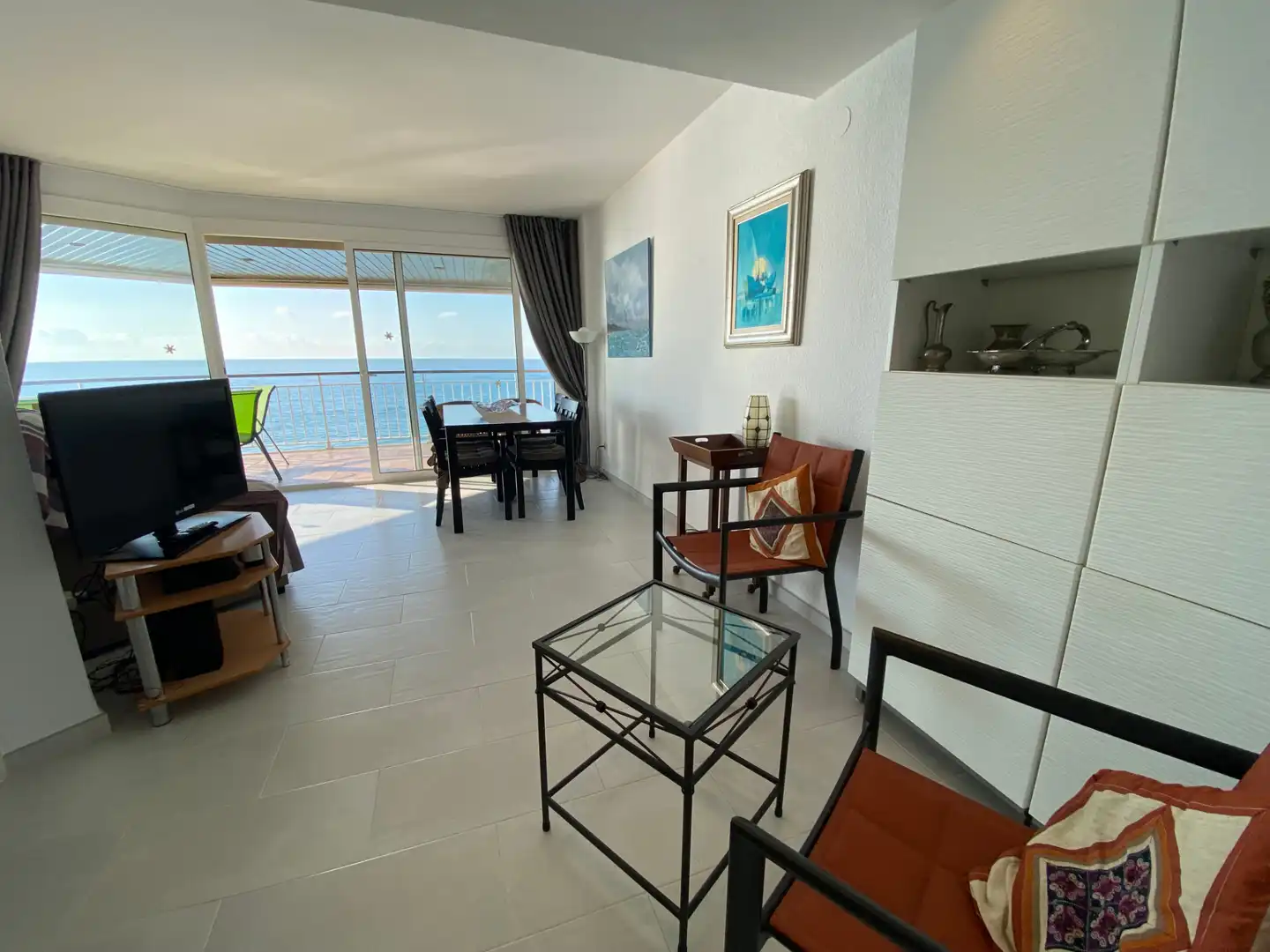 Sala de estar de Apartamento en venta en Calonge i Sant Antoni con Terraza, Amueblado y Horno
