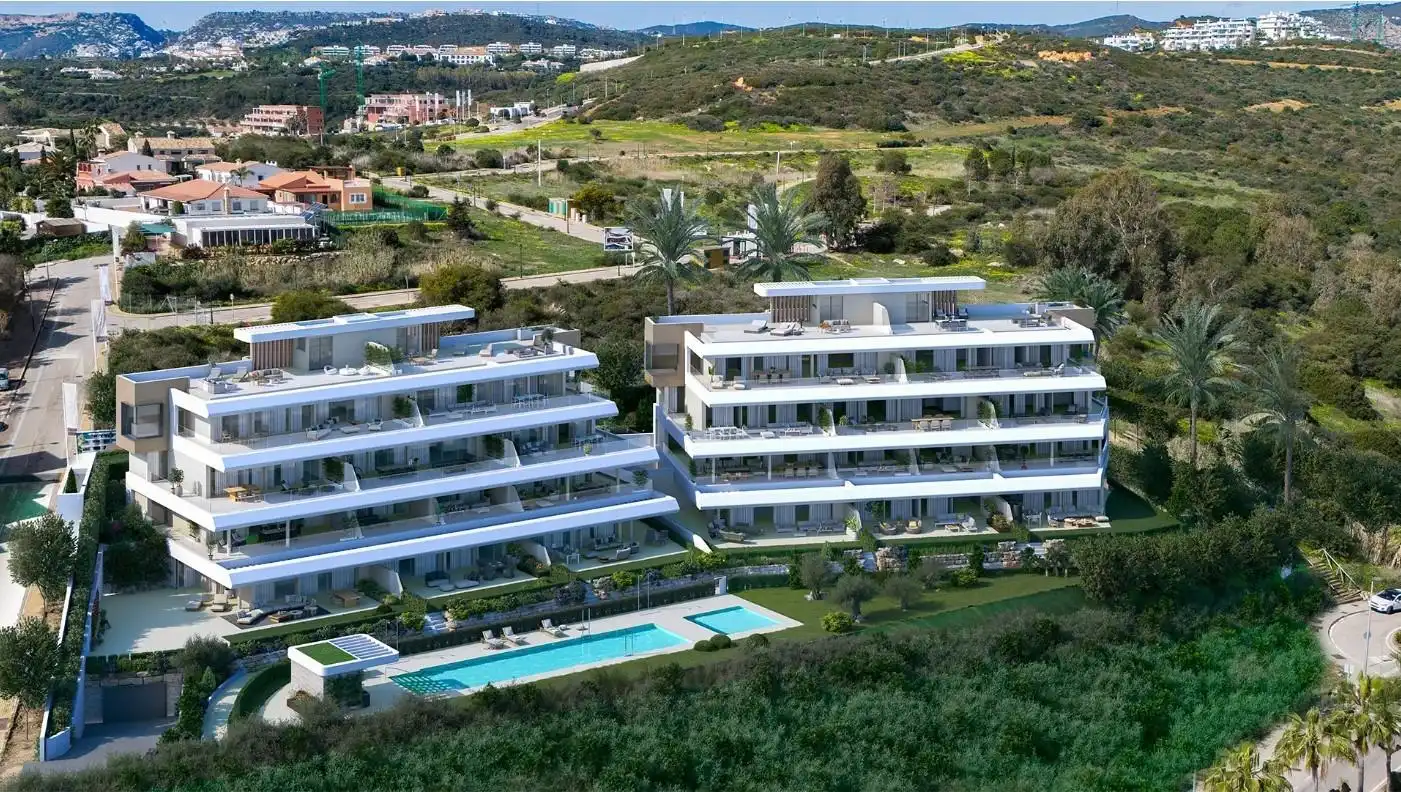 Vista exterior de Apartamento en venta en Estepona con Aire acondicionado, Jardín privado y Terraza