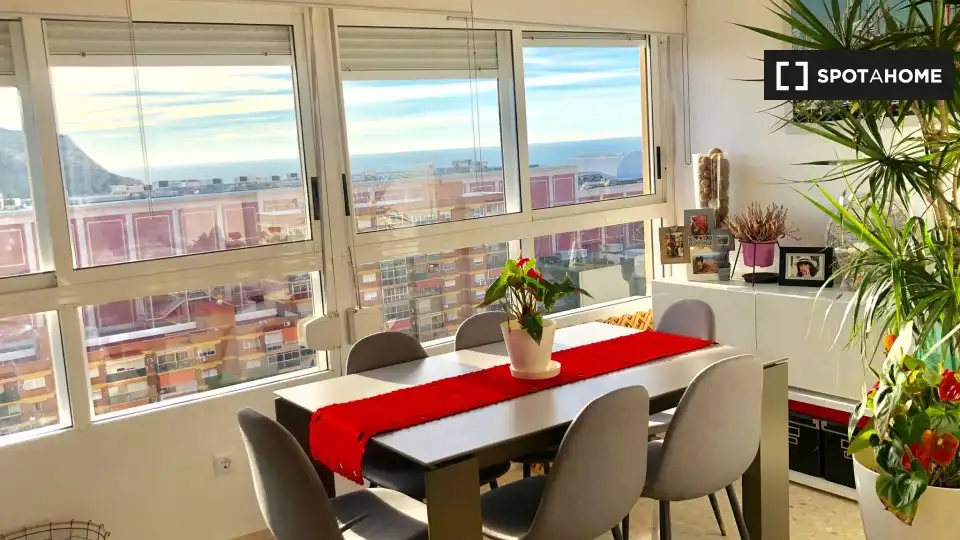Comedor de Piso de alquiler en Alicante / Alacant con Aire acondicionado, Calefacción y Amueblado
