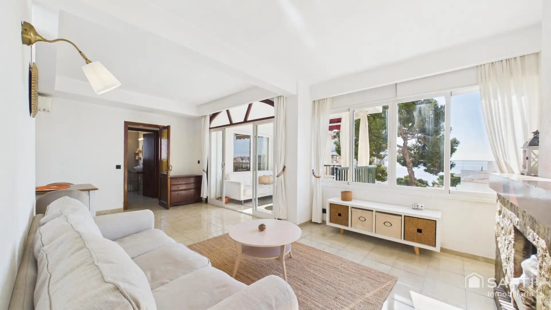 Wohnzimmer von Wohnung zur Miete in Calvià mit Klimaanlage, Terrasse und Balkon