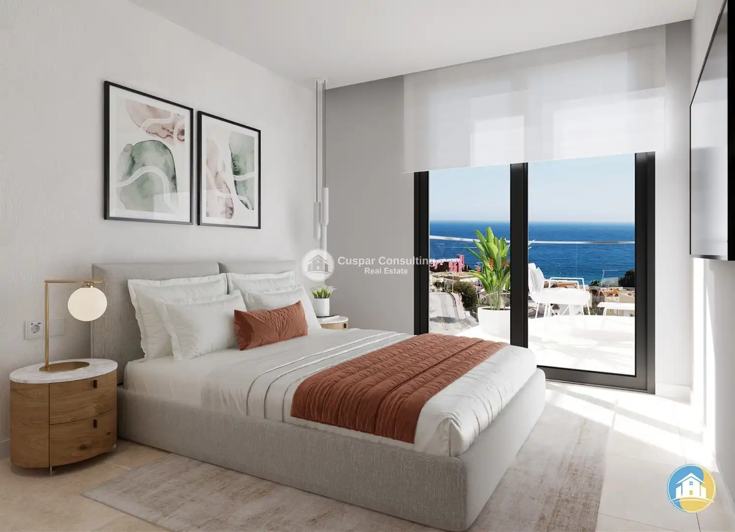 Schlafzimmer von Wohnungen zum Verkauf in Calpe / Calp mit Heizung, Terrasse und Abstellraum
