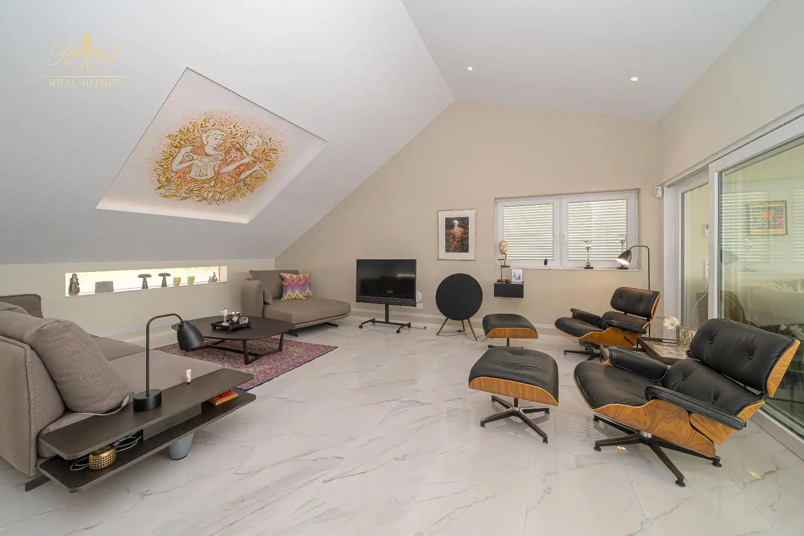 Wohnzimmer von Dachboden zum Verkauf in Altea mit Klimaanlage, Heizung und Schwimmbad