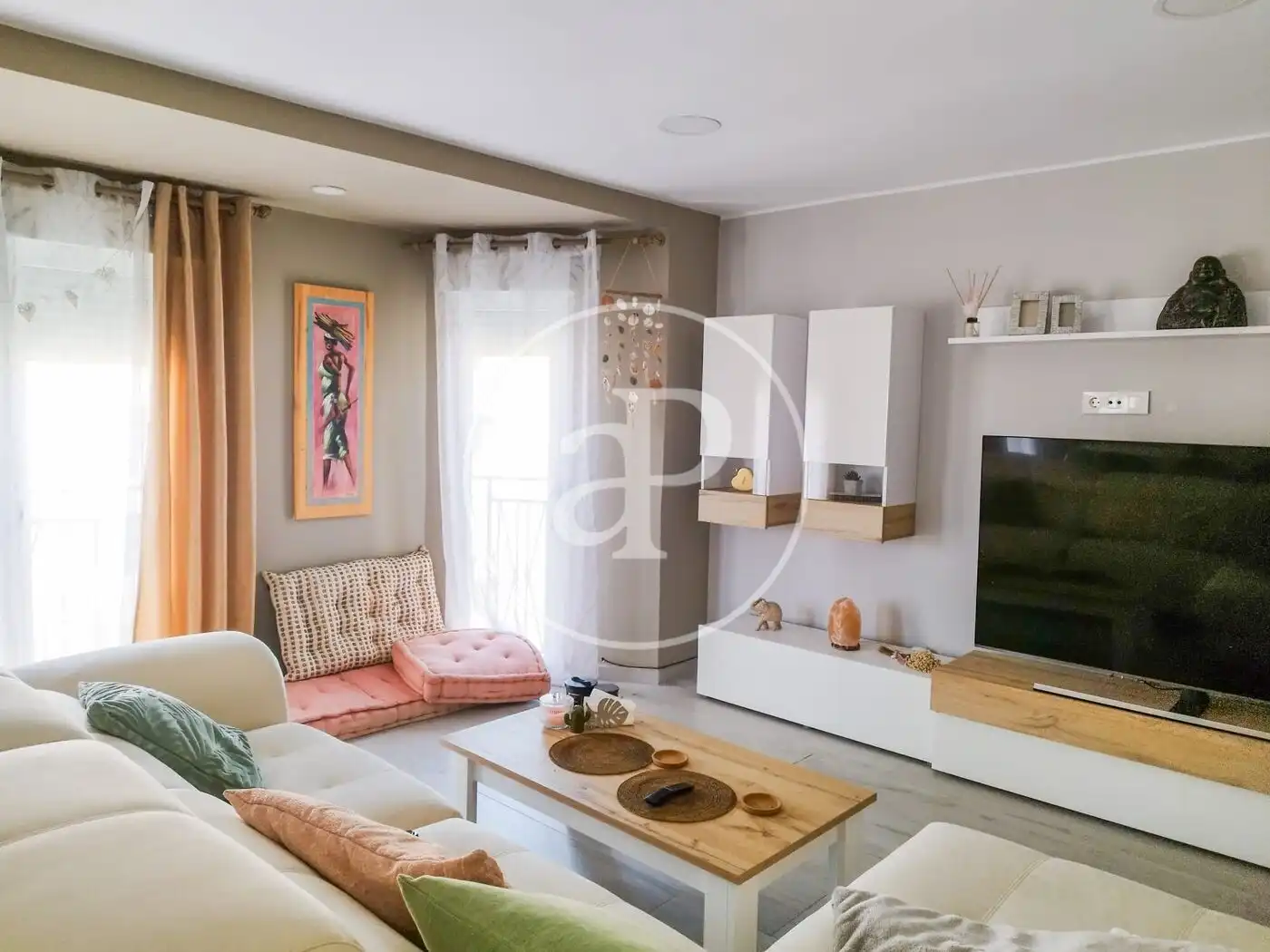 Living room of Flat for rent in Santa Pola  with Air Conditioner, Heating and Furnished