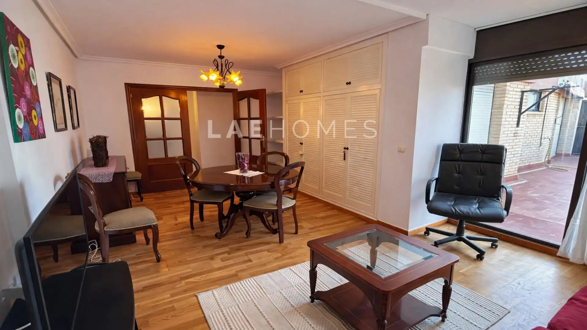 Living room of Attic for rent in El Campello  with Air Conditioner, Parquet flooring and Furnished