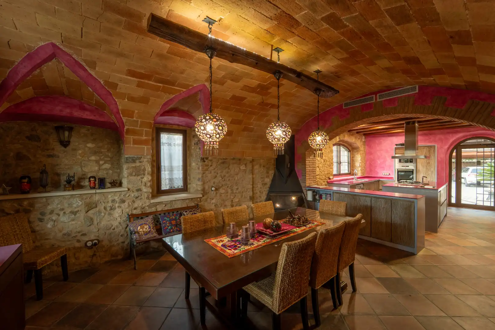Comedor de Finca rústica en venta en Sant Joan de Mollet con Aire acondicionado, Calefacción y Jardín privado