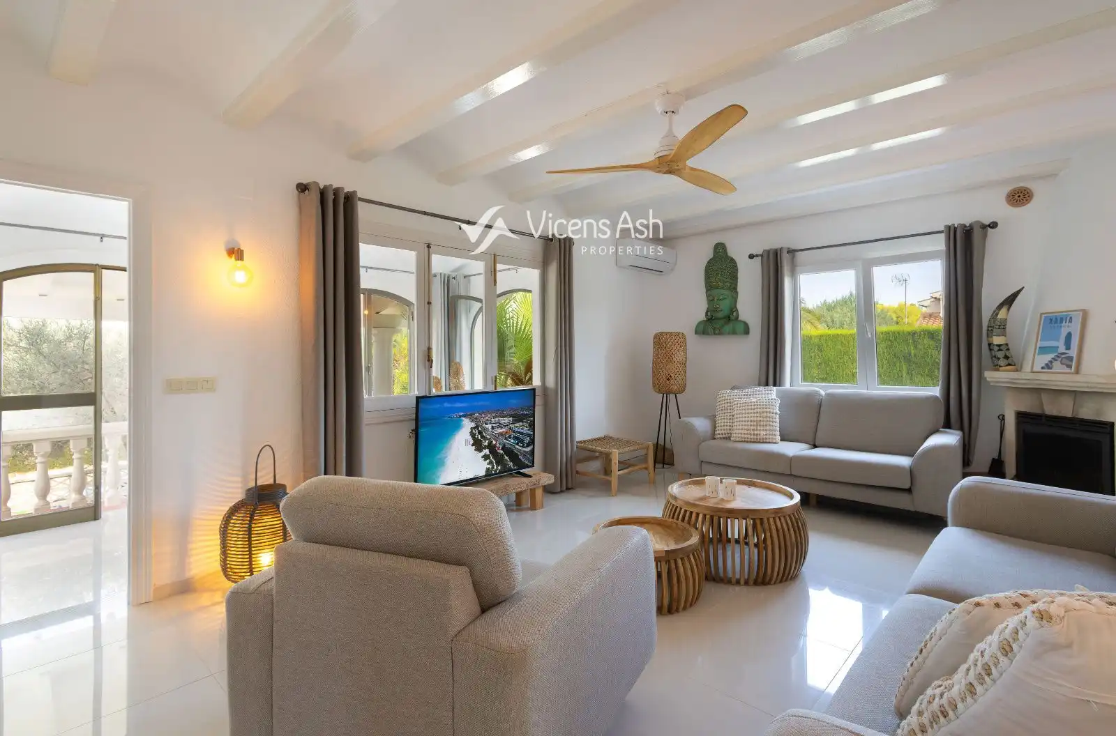 Sala de estar de Casa o chalet en venta en Jávea / Xàbia con Aire acondicionado, Calefacción y Piscina