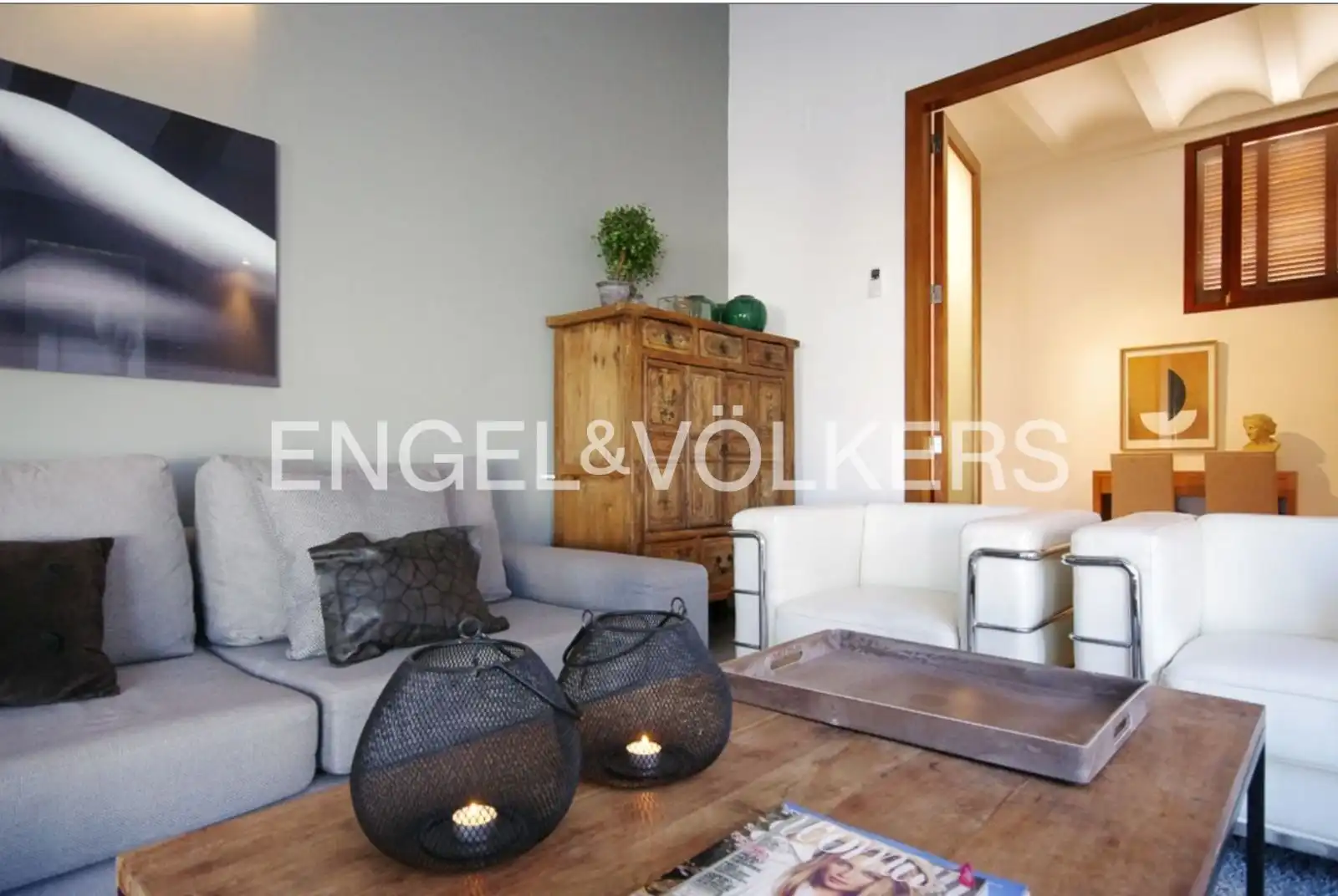 Sala d'estar de Àtic de lloguer en Valencia amb Aire condicionat, Calefacció i Moblat