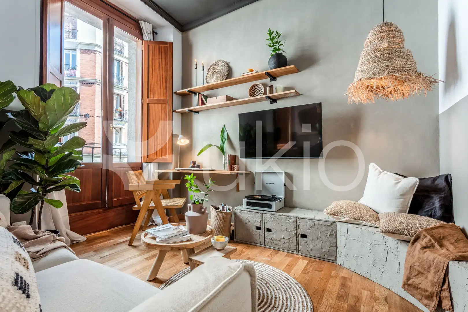 Sala de estar de Apartamento de alquiler en Madrid con Aire acondicionado, Calefacción y Amueblado