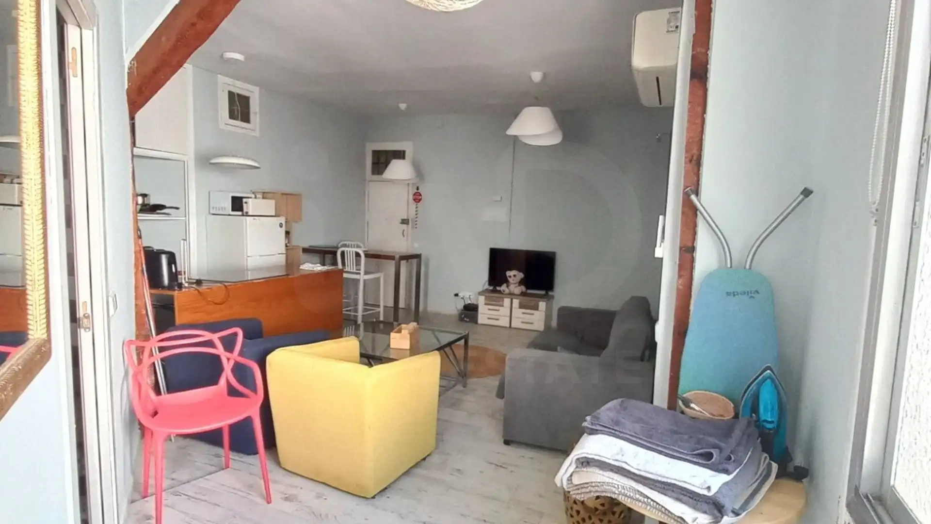 Wohnzimmer von Wohnung zur Miete in Madrid mit Klimaanlage