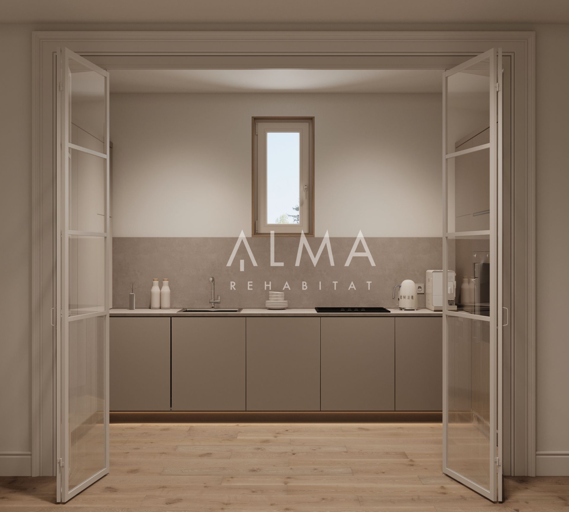 Kitchen of Flat for sale in  Barcelona Capital  with Air Conditioner, Heating and Parquet flooring