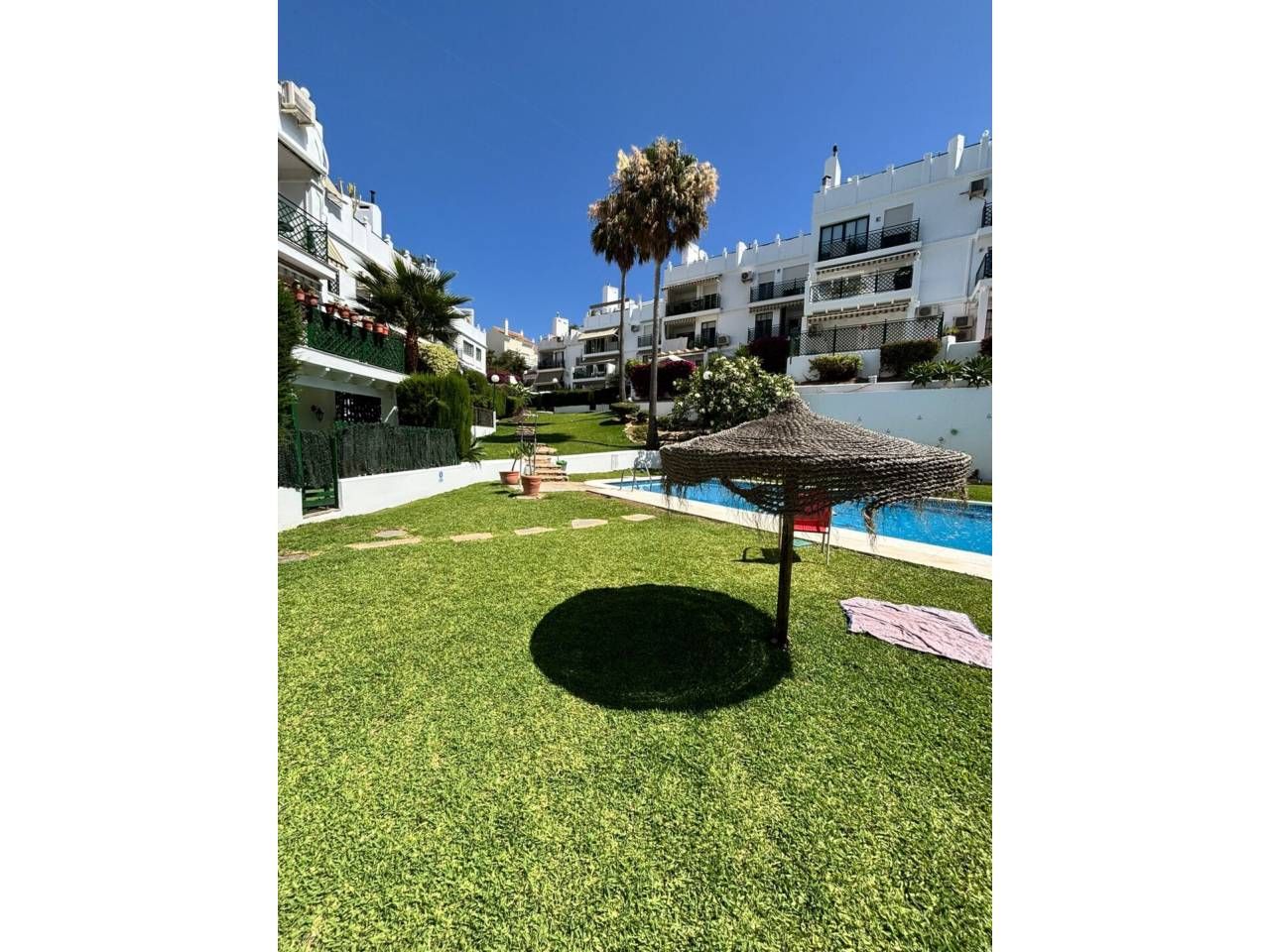 Jardí de Casa adosada de lloguer en Fuengirola amb Aire condicionat, Calefacció i Terrassa