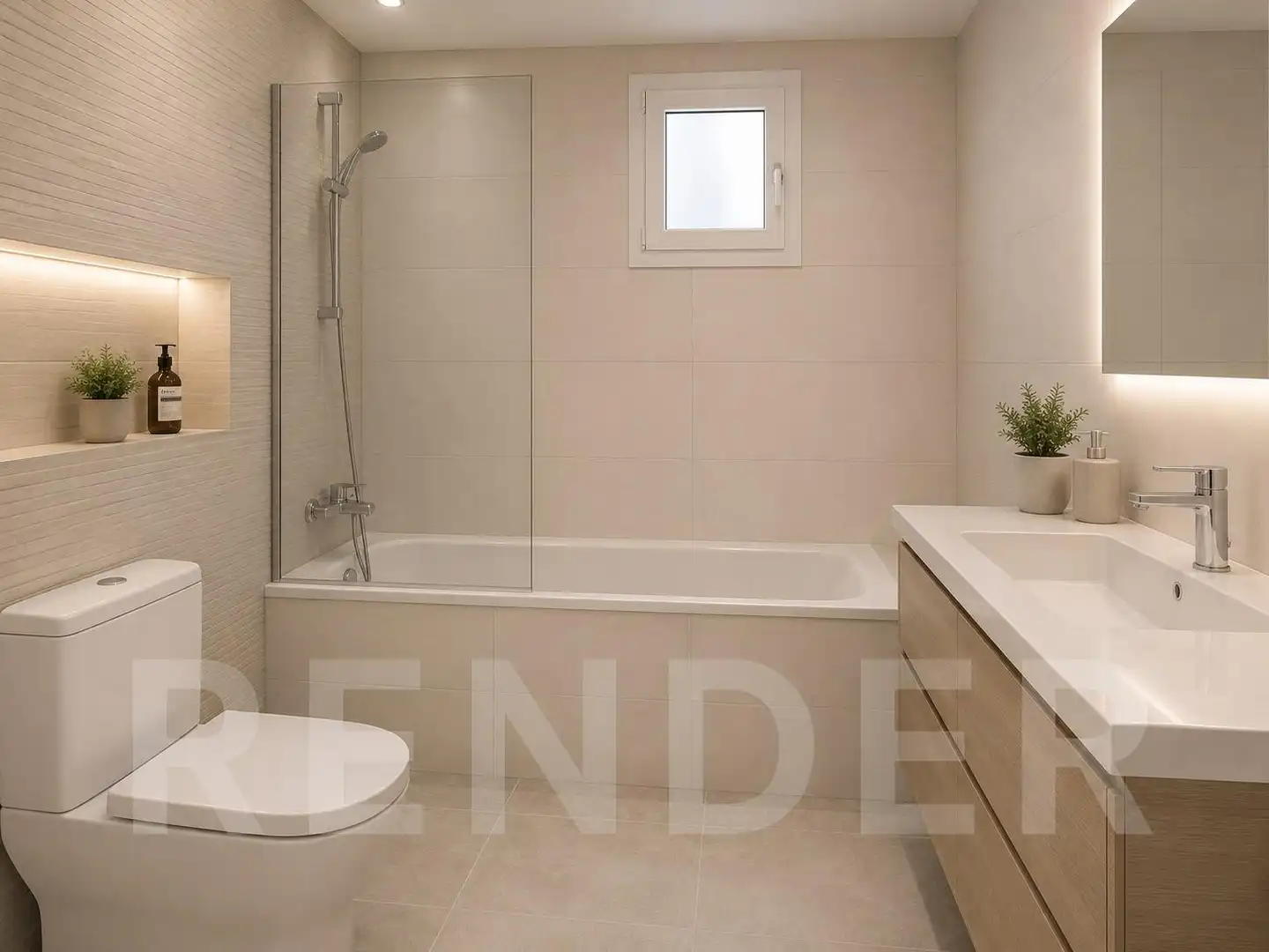 Badezimmer von Wohnung zum Verkauf in Terrassa mit Klimaanlage, Privatgarten und Terrasse
