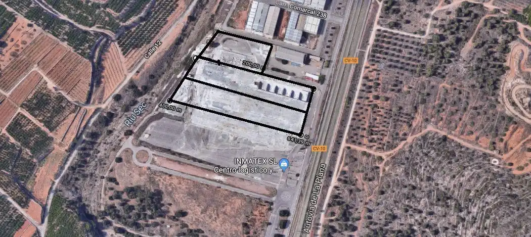 Vista exterior de Terreny industrial en venda en Borriol