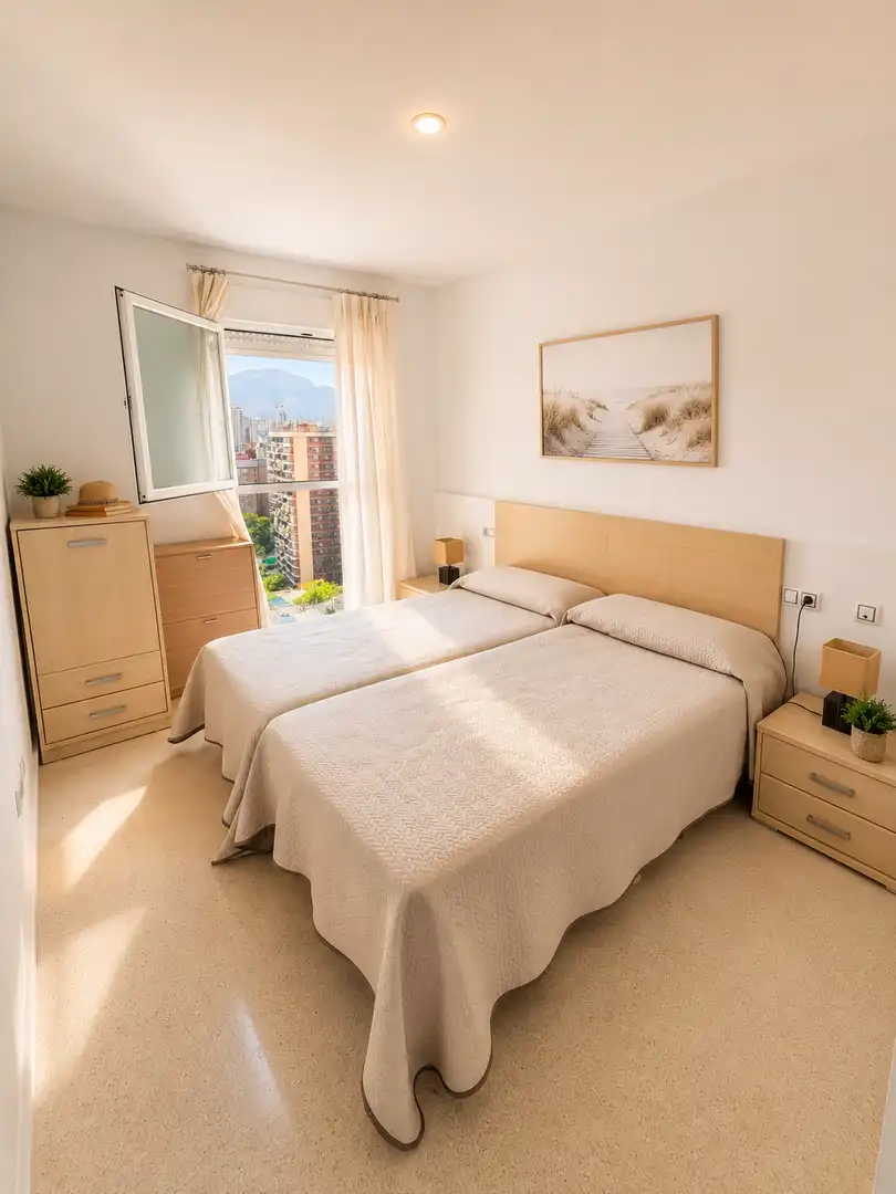 Bedroom of Apartments for sale in Benidorm  with Terrace, Furnished and Community pool