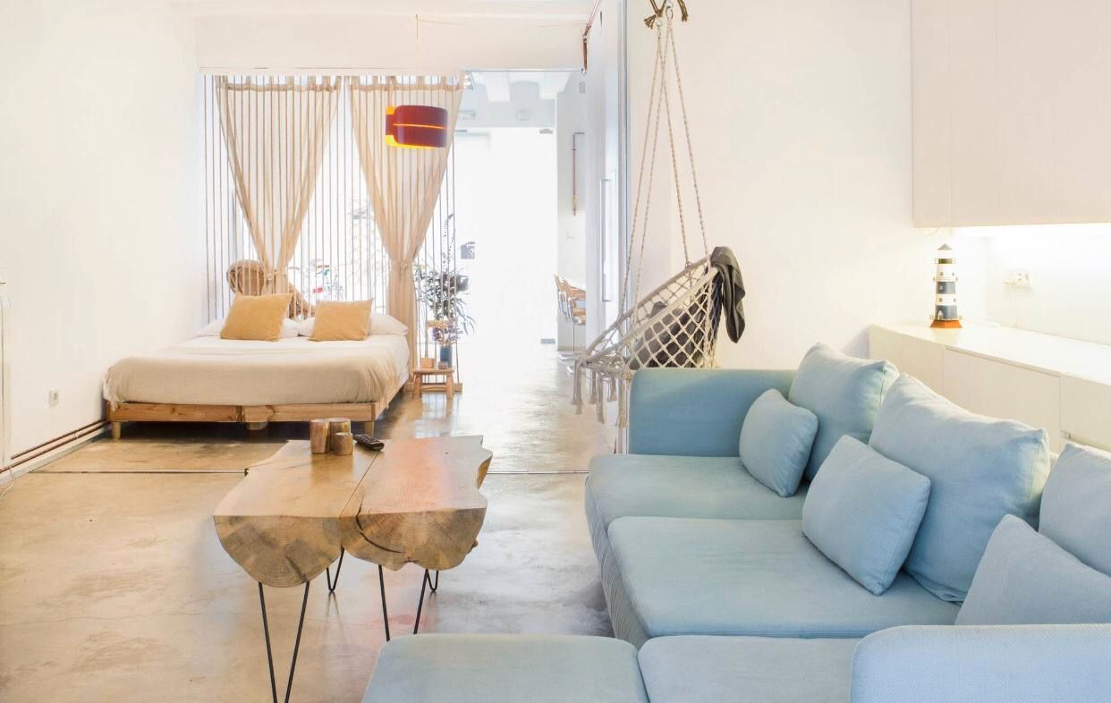 Sala d'estar de Loft en venda en  Barcelona Capital amb Aire condicionat, Calefacció i Jardí privat