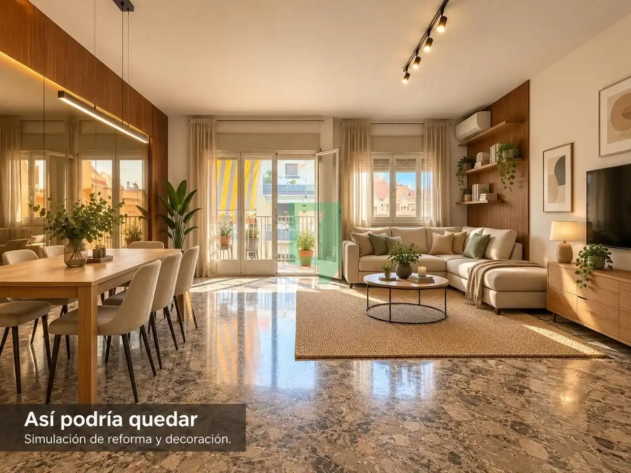 Living room of Flat for sale in Badalona  with Air Conditioner and Balcony